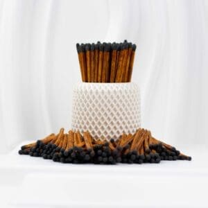 9.5 cm Wooden Matches – Cinnamon with Black Tips
