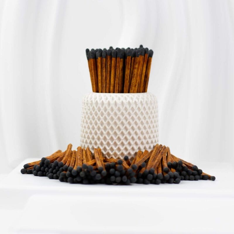9.5 cm Wooden Matches – Cinnamon with Black Tips