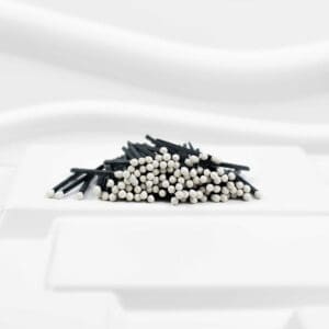 Stylish 7.5 cm wooden matches with black and white heads, longer matches for candles, fireplaces, and fire pits as a decorative accessory or gift.