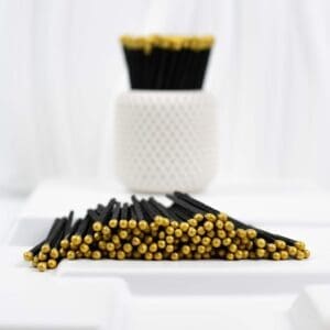 9.5 cm Black + Gold Head Matches