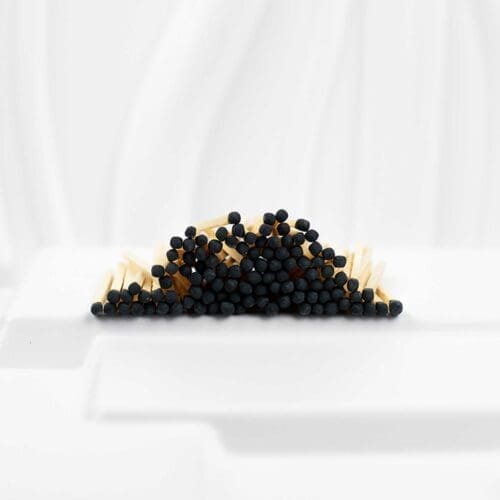 9.5 cm Wooden Matches – Black Heads 9.5 cm wooden matches with black heads for candles, fireplaces, barbecue, and fire pits — stylish and practical home matches.