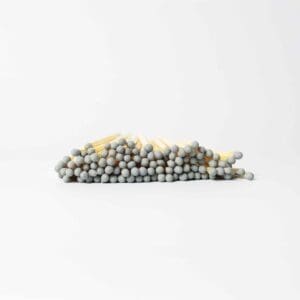 4.8 cm Grey Head Matches Elegant grey head matches in a glass jar, stylish 4.8 cm match set for candles and fireplace, minimalist grey matches as a decorative gift