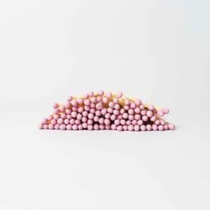 Elegant light pink head wooden matches in a glass jar, stylish 4.8 cm match set for candles and fireplace, minimalist light pink matches as a decorative gift