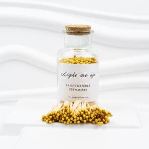 Light-Me-Up-Glass-200-7.5-cm-Gold-Tip-2 Glass Bottle Matches–200 pcs, 7.5 cm, Gold Tips
