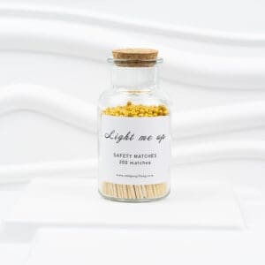 Light-Me-Up-Glass-200-7.5-cm-Gold-Tip Glass Bottle Matches–200 pcs, 7.5 cm, Gold Tips