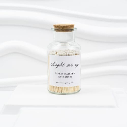 Glass Bottle Matches – 200 pcs, 7.5 cm, White Tips