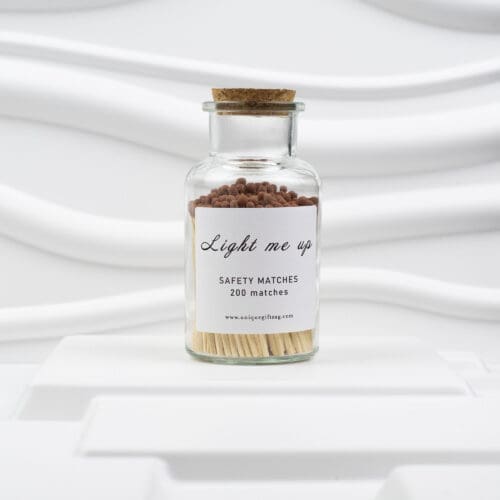 Glass Bottle Matches – 200 pcs, 7.5 cm, Brown Tips