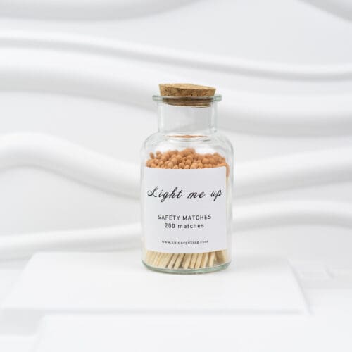 Glass Bottle Matches – 200 pcs, 7.5 cm, Apricot Tips