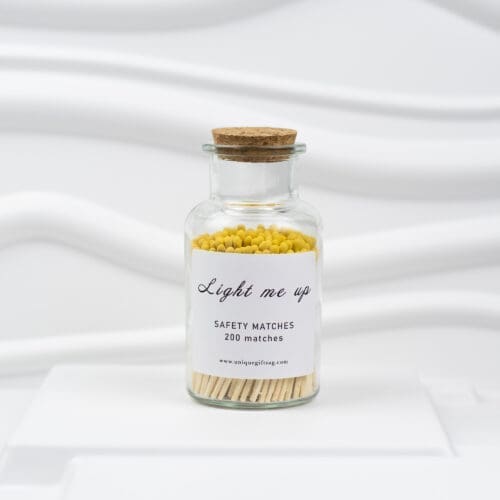 Glass Bottle Matches – 200 pcs, 7.5 cm, Yellow Tips