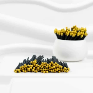 7.5 cm Matches Black + Gold Head